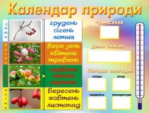 Стенд "Календар природи" (Артикул: УКП 0014)  