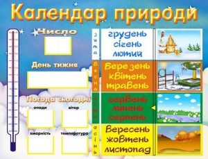 Стенд "Календар природи" (Артикул: УКП 0015)  