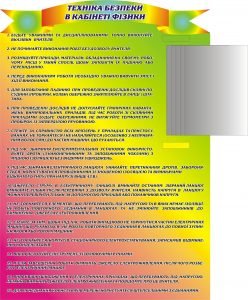 Стенд "Техніка безпеки в кабінеті фізики" (Артикул: 3-0433)  