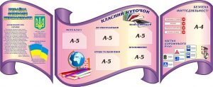 Комплект: Класний куточок, державна символіка, безпека життєдіяльності (Артикул: 3-0501)