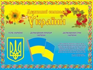 Стенд "Державні символи України" (Артикул: 3-0687)  