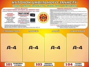 Стенд "Куточок цивільного захисту" (Артикул: 3-0767)  