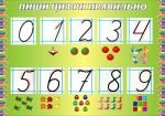 Стенд "Пиши цифри правильно" (Артикул: 3-1018)  