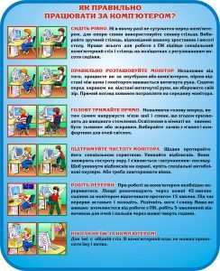 Стенд "Як правильно працювати за комп'ютером" (Артикул: 3-1099)  