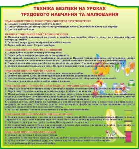 Стенд "Техніка безпеки на уроках трудового навчання" (Артикул: 3-1441)  
