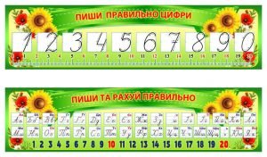 Стенд "Пиши цифри та букви правильно" (Артикул: 4-NK-269)  