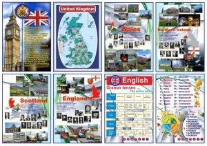 Комплект стендів для оформлення кабінету англійської мови (Артикул: 7-АНГ-005-06-1)  