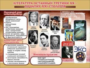 Стенд "Література останьої третини XX - початок XXI століття" (Артикул: 7-СВЛ-019-К)  