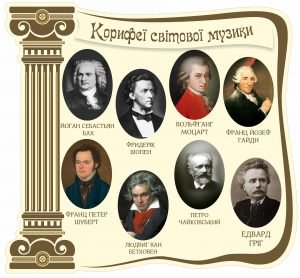Стенд "Корифеї світової музики" (Артикул: 1-і-36)  