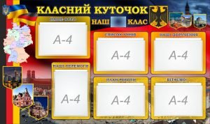 Стенд "Класний куточок" в кабінет німецької мови (Артикул: 7-НІМ-012-01)  
