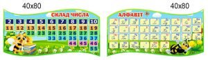 Стенд "Склад числа. Алфавіт" (Артикул: 4-NK-289)  