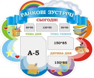 Стенд для НУШ “Ранкові зустрічі” (Артикул: 3-2062)  