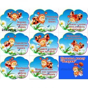 Комплект табличок "Правила класу "Бедрик" НУШ 0168  