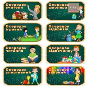 Набір табличок "Навчальні осередки. Біля дошки" НУШ 0190  