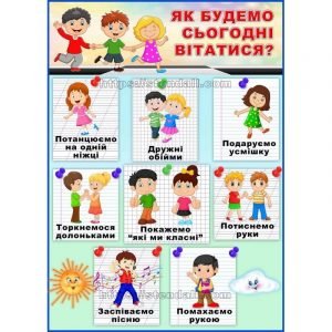 Стенд для НУШ "Як будемо сьогодні вітатися?" НУШ 0085  