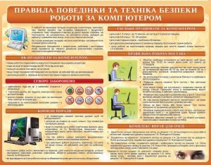 Стенд "Правила поведінки за комп'ютером" (Артикул: 9-0275)  