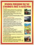 Стенд "Правила поведінки під час стихійного лиха" (Артикул: 9-0792)  