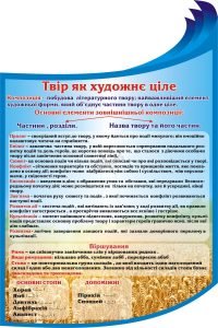 Стенд «Твір як художнє ціле» (Артикул: 3-1246)  