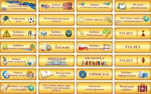 Таблички на шкільні кабінети в асортименті (Артикул: 3-1332)  