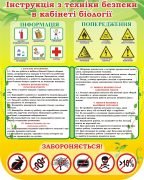 Стенд "Інструкція з техніки безпеки в кабінеті біології" (Артикул: 3-1991)  