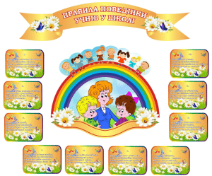 Набір стендів «Правила поведінки у школі» (Артикул: 3-1474)  