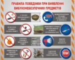 Наліпка «Правила поведінки при виявленні вибухонебезпечних предметів» (Артикул: 3-0155)  