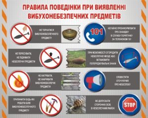 Наліпка «Правила поведінки при виявленні вибухонебезпечних предметів» (Артикул: 3-0155)  