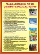 Наліпка «Правила поведінки під час стихійного лиха та катастроф» (Артикул: 3-1005)  