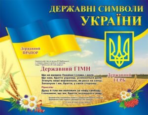 Наліпка «Державні символи України» (Артикул: 3-0479)  