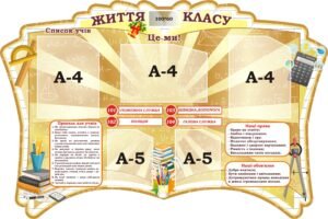 Стенд «Життя класу» для оформлення кабінету математики (АРТИКУЛ: 3-2337)