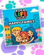 Альбом на липучках "Happy Family" Toca Boca (21x21 см, 76 деталей)  