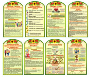 Комплект стендів для шкільних коридорів "Зелені” (АРТИКУЛ: 4-Булінг-0100)  