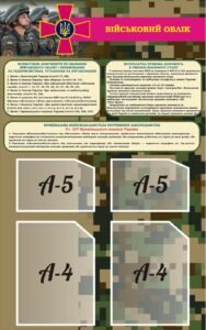 Інформаційний пластиковий стенд «Військовий облік» з кишенями (Артикул: 3-1147)  